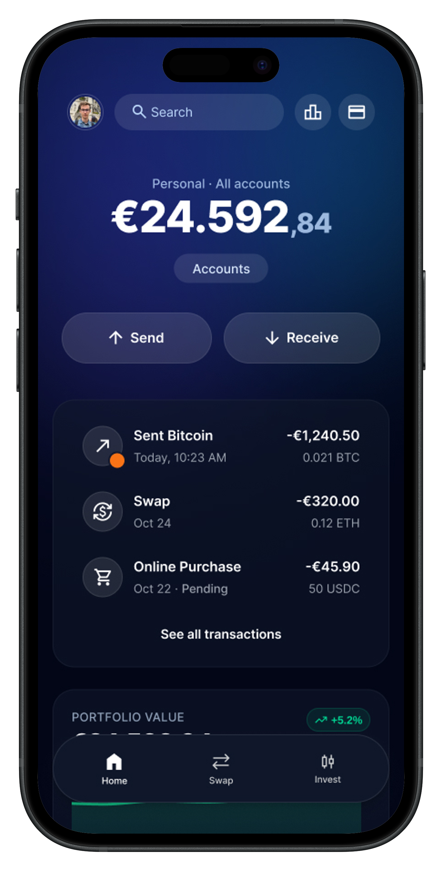 Kleene Wallet mobile interface